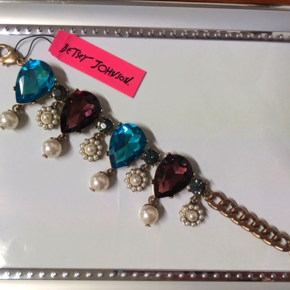 Betsey Johnson Large Gem Bracelet